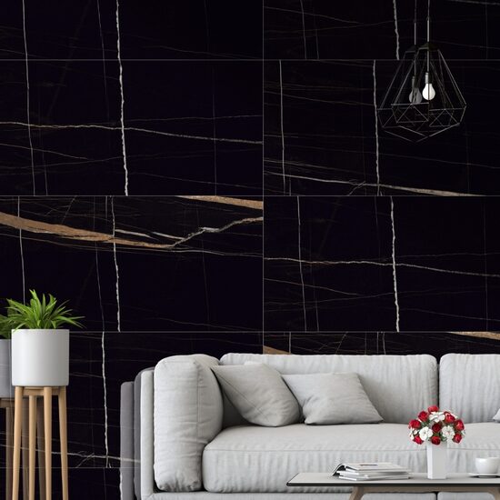 60×60 cm Saint Lauren Modern Black Hi-Glossy (~272 SEK/m²)